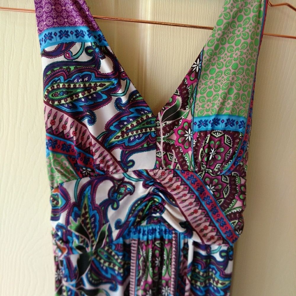 Halter top multi colour maxi dress